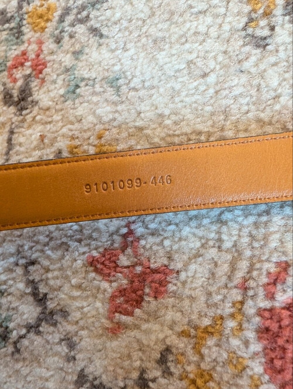 Ralph Lauren Women's Tan Leather Belt Smooth Navy BlueFinish 40"